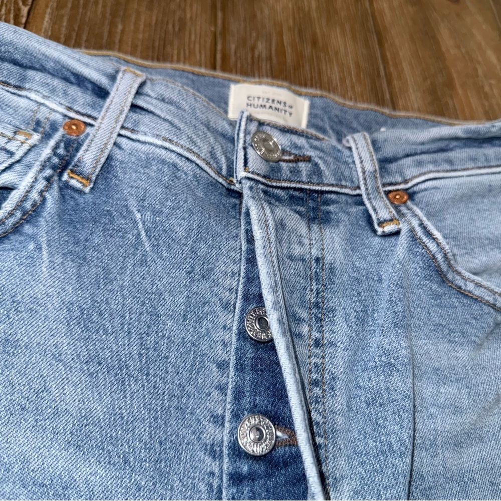 Citizens of Humanity Sabine Jeans 27 torn straight leg high rise button fly blue - Picture 7 of 12